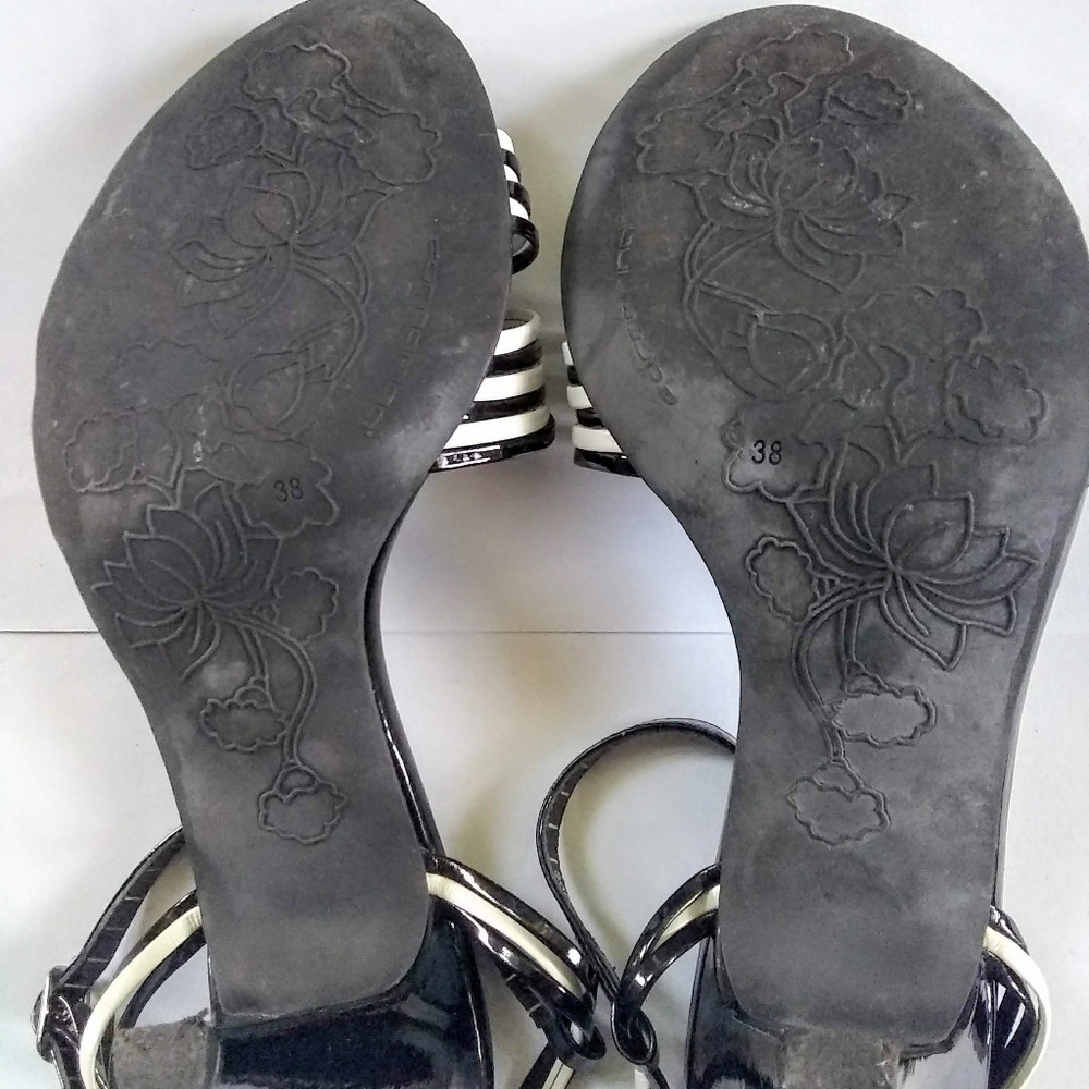 Fornarina Black and White Strappy Sandals - Picture 2 of 6